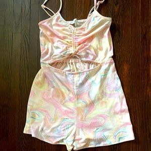 Tie Dye Marble Print Romper Size S